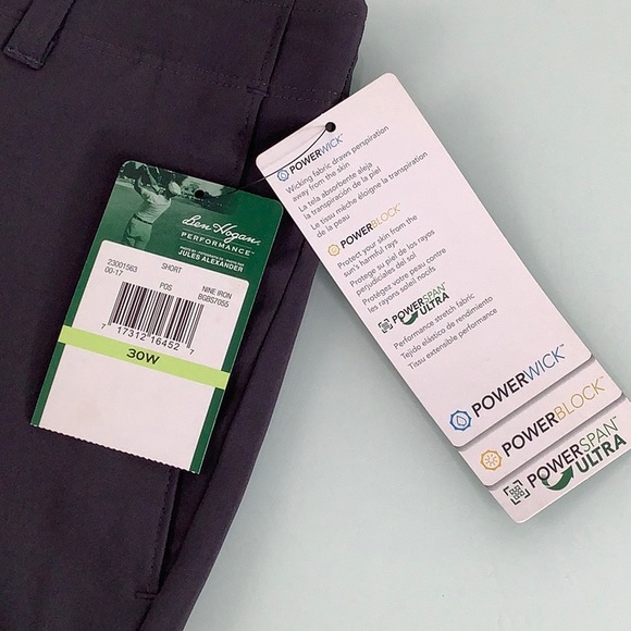 Ben Hogan Performance Nine iron flat front Power Series Golf shorts size 30 NWT - Picture 9 of 14